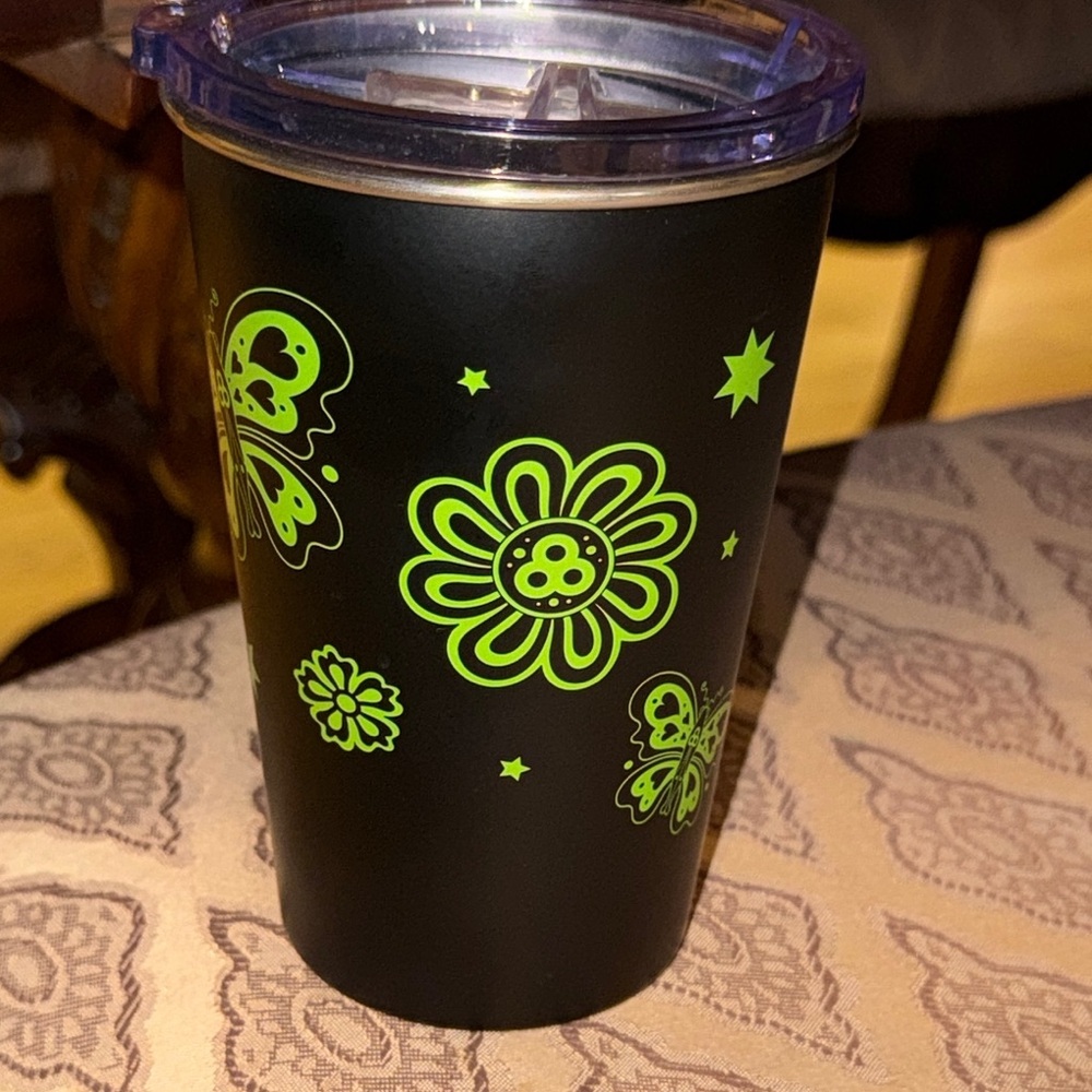 Bonnaroo Music & Arts Festival Manchester TN Black Tumbler Cup 16oz Steelys wLid - Picture 3 of 8